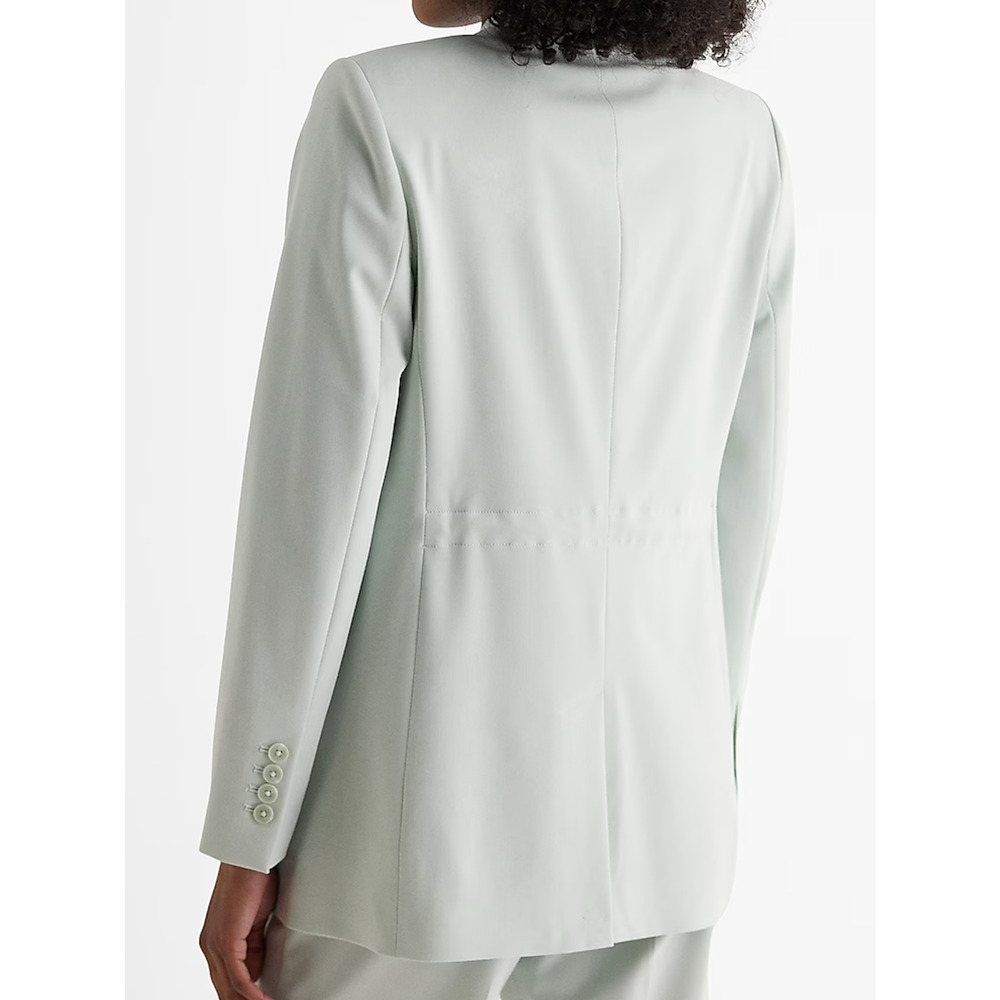 NEW EXPRESS ICED AQUA DOUBLE BREASTED CINCHED BOYFRIEND BLAZER JACKET SIZE LARGE - Picture 3 of 8